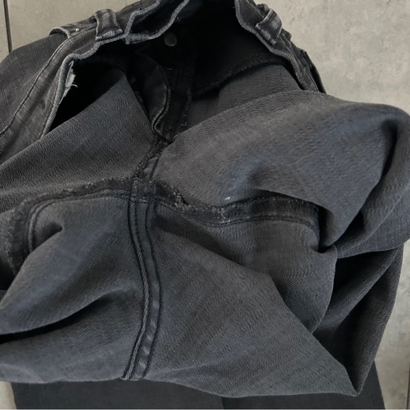 Madewell Cali Demi Boot faded black raw hem jeans size 25 - Picture 7 of 8